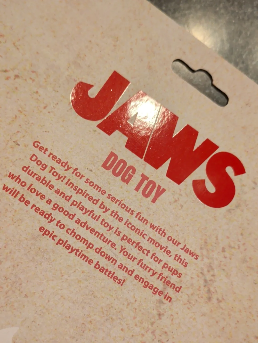 JAWS dog Toy With Squeaker, New!